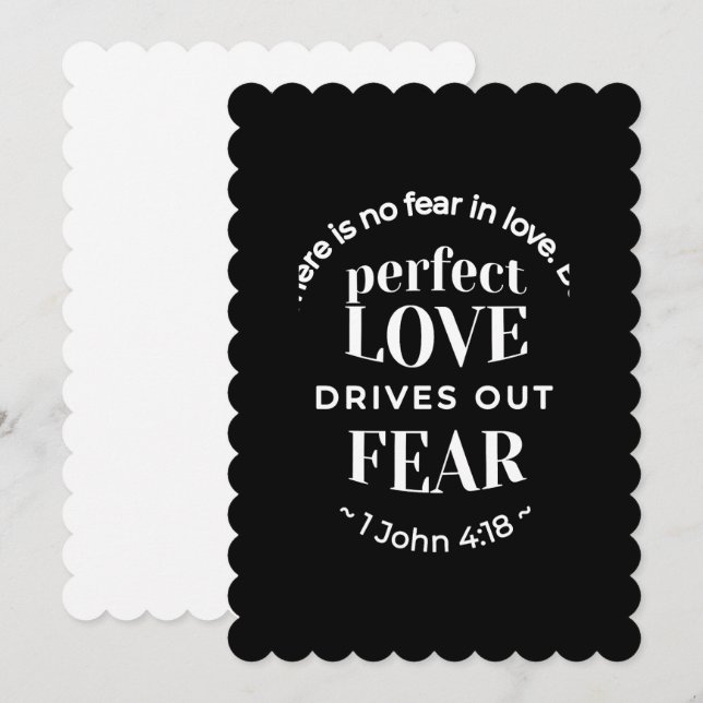 BW 'Perfect Liebe Drives Out Fear' - 1 John 4:18 Einladung (Vorne/Hinten)