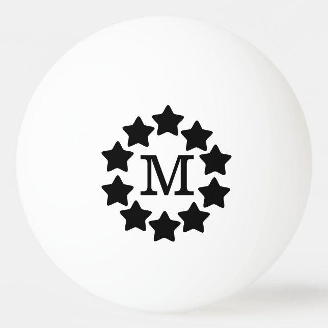 BW-Star-Rahmen Mit Monogramm Tischtennisball (Vorderseite)