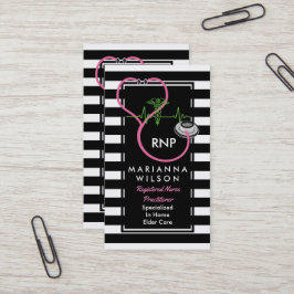 BW-Streifen-moderne Krankenschwester, die Visitenkarte