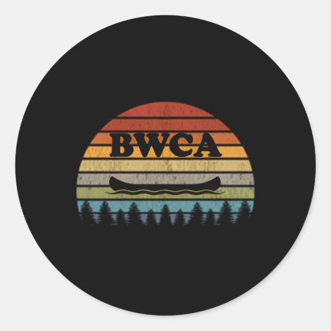 Bwca Minnesota Canoe Runder Aufkleber (Vorderseite)
