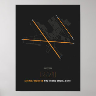 BWI - Baltimore/Washington Airport Diagramm Poster