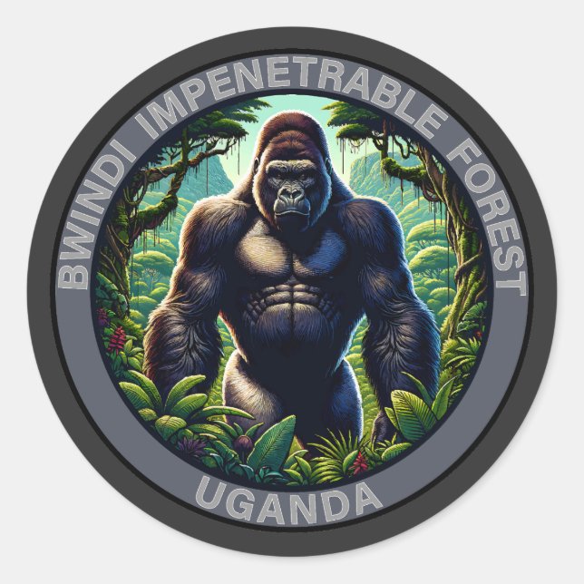 Bwindi Impenetrable Forest Uganda Runder Aufkleber (Vorderseite)