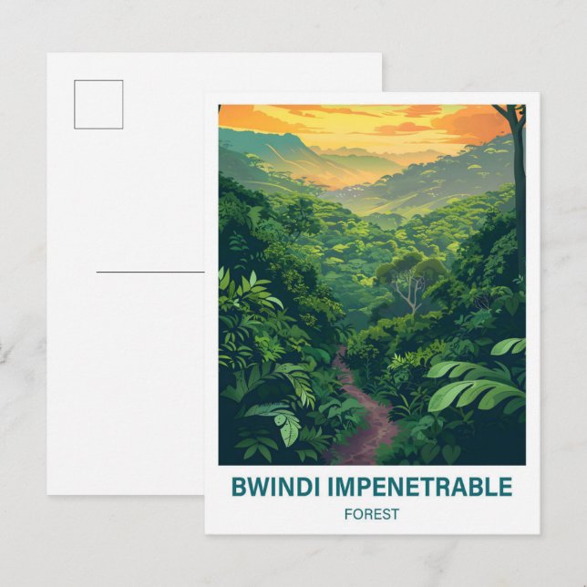 Bwindi Impenetrable Forest Uganda Travel Postkarte (Vorne/Hinten)