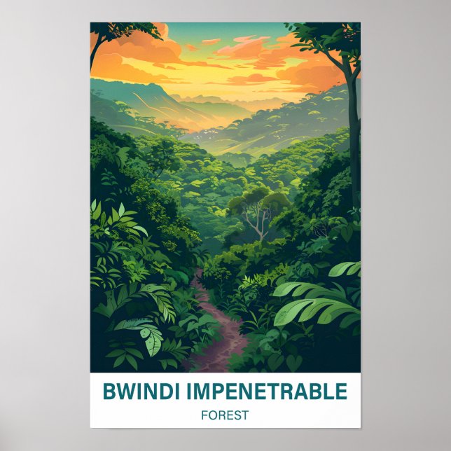 Bwindi Undurchdringlicher Wald Uganda Reise Poster (Vorne)