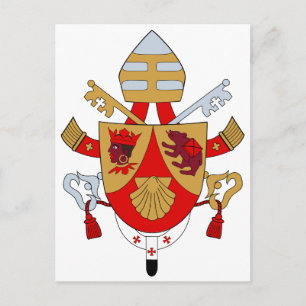 BXVI Pope Coat Emblem Heraldry Offizielles Symbol Postkarte