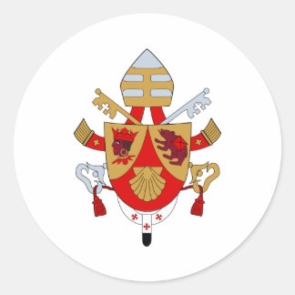 BXVI Pope Coat Emblem Heraldry Offizielles Symbol Runder Aufkleber
