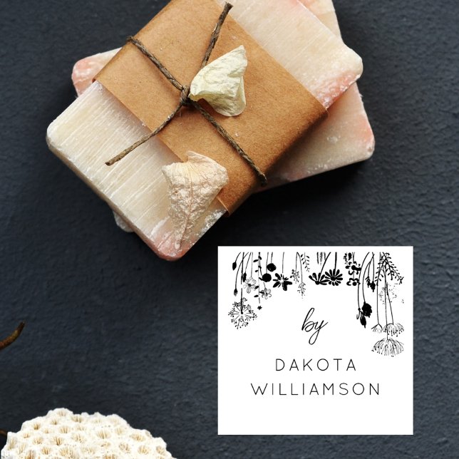 By Custom Name Rustic Wildflowers Business Hobby Gummistempel (Von Creator hochgeladen)