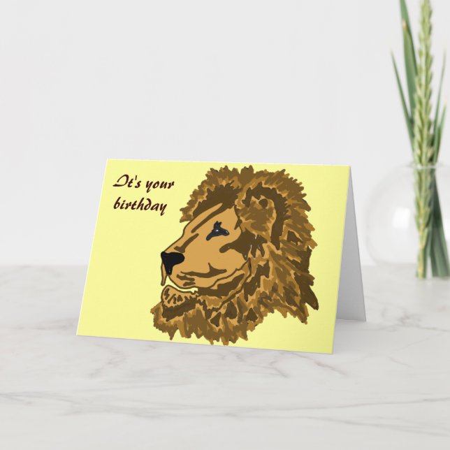 BY-Regal Lion Birthday Card Karte (Vorderseite)