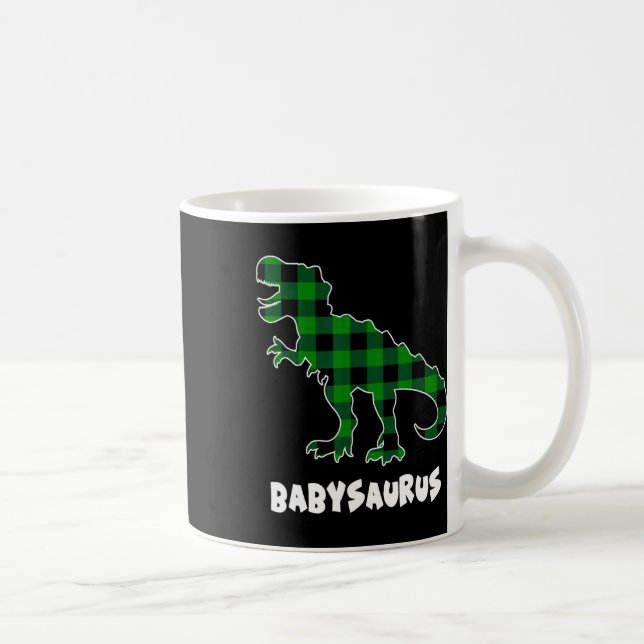 By Saurus T-rex Dinosaurs Plaid St Patricks Day  Kaffeetasse (Rechts)