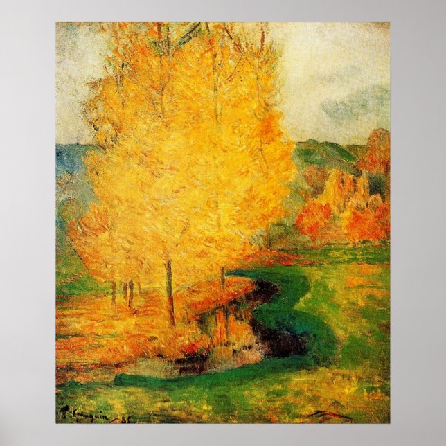 By the Stream, Autumn - Paul Gauguin - c1885 Poster (Vorne)