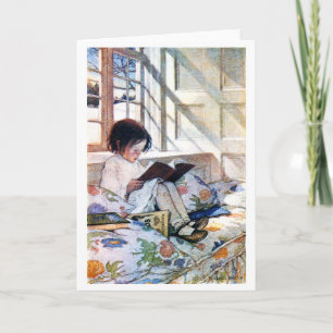 By the Window in Winter, Jessie Willcox Smith Karte