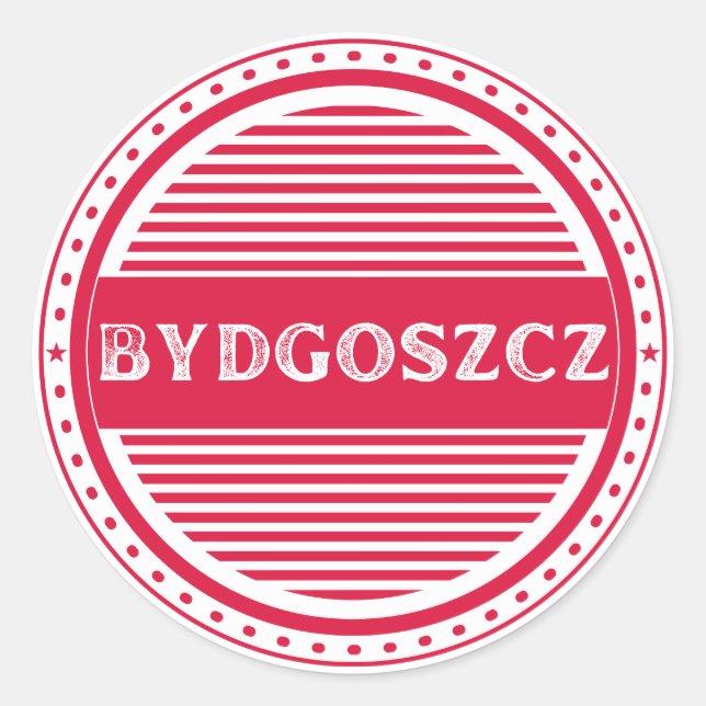 Bydgoszcz City Pride Emblem – Polish Identity Runder Aufkleber (Vorderseite)