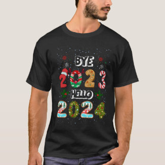 bye 2023 Hello 2024 Fappy New Year Funny Chris T-Shirt