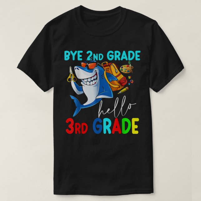 Bye 2. Klasse Hallo 3. Klasse Zurück zur Schule Ki T-Shirt (Design vorne)