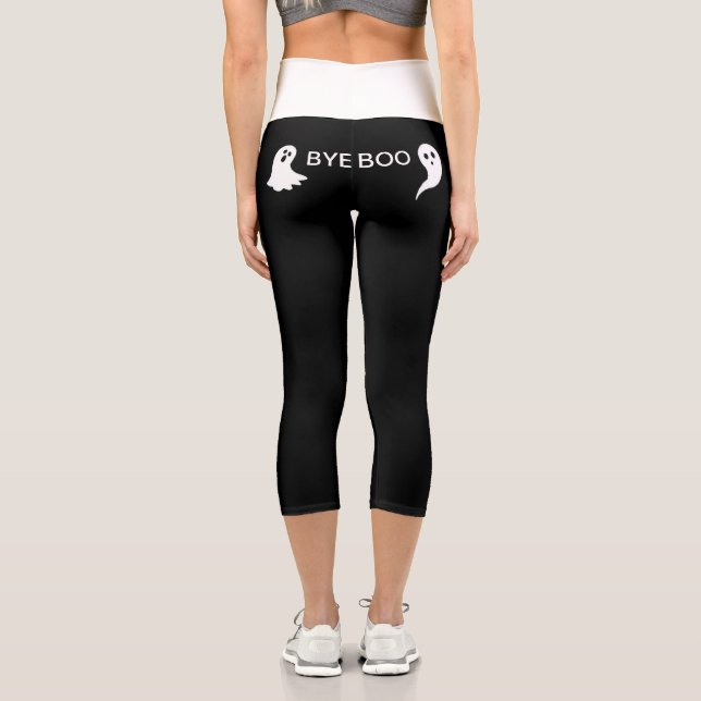"Bye Boo" niedliche kleine weiße Geister Capri Leggings (Rückseite)