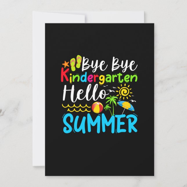 Bye Bye Kindergarten Hello Summer Save The Date (Vorderseite)