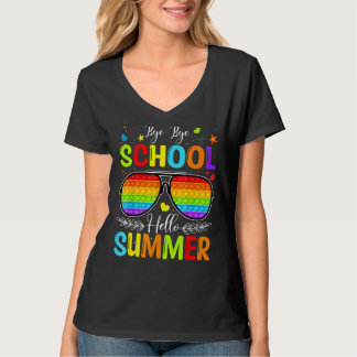 Bye Bye School Hallo Sommer Niedlicher Pop It Toy T-Shirt
