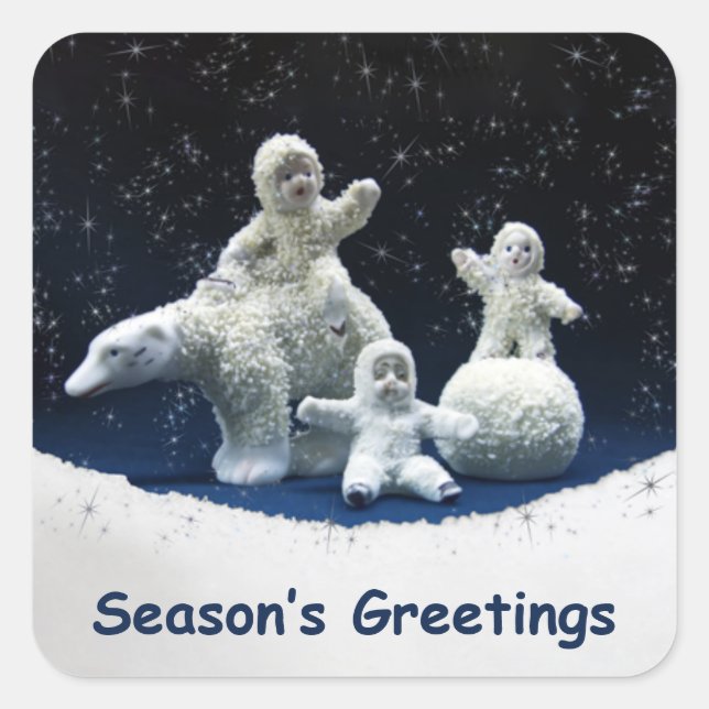 Bye Bye Snow Babies Quadratischer Aufkleber (Vorderseite)