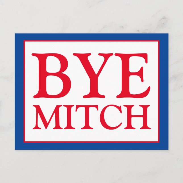 Bye Mitch McConnell Senat wählen Blaue Wahl Postkarte (Vorderseite)