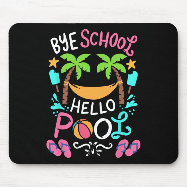 Bye School Beach T Ball T-Shirt Hammock Mousepad (Vorne)