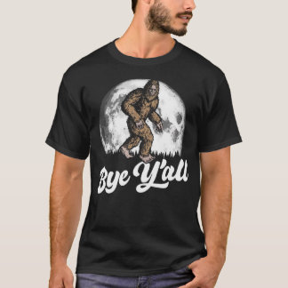 Bye Y'All Funny Southern Sasquatch Moon Introvert T-Shirt
