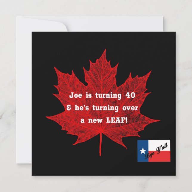 Bye Y'all-TX-Flag Einladung (Vorderseite)