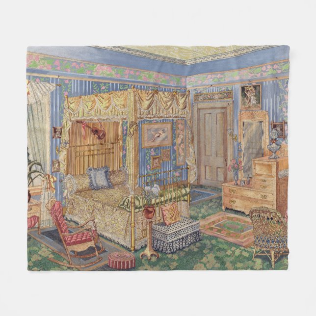 Bygone Old modische Charme Fleecedecke (Vorderseite (Horizontal))