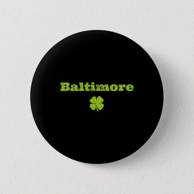 Byltimore Md Irish Pride Kleeblatt St Patricks Day Button (Vorderseite)