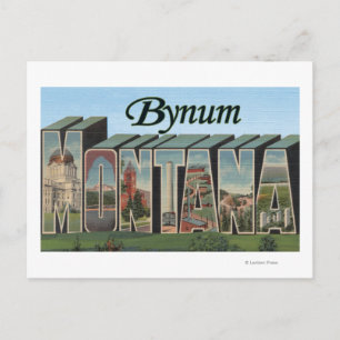 Bynum, MontanaGroße BuchstabenszenenBynum, MT Postkarte