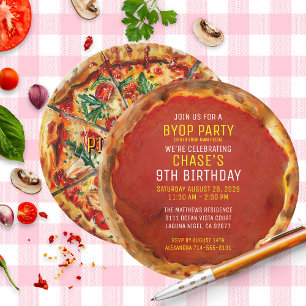 BYOP Bauen Sie Ihre eigene Pizza Custom Geburtstag Einladung