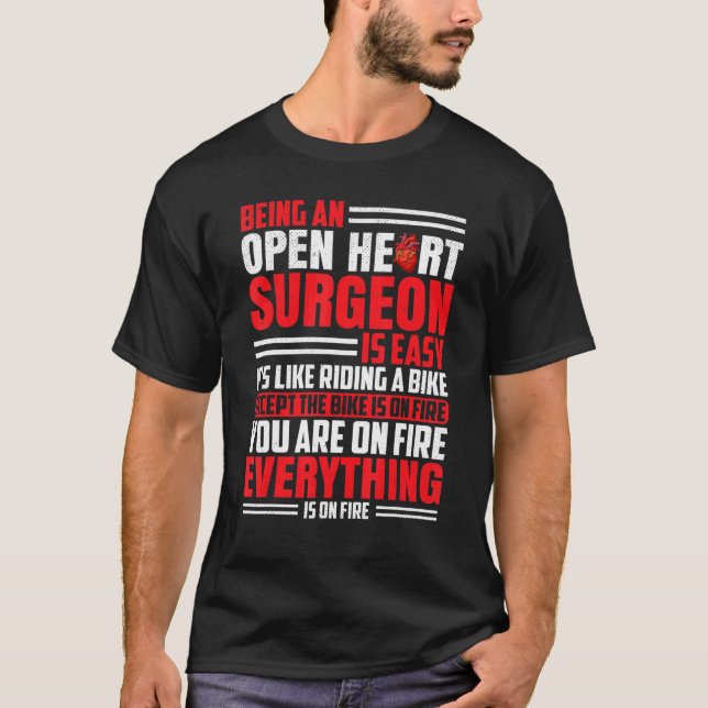 Bypass Operation Chirurg Kardiologen Open Heart S T-Shirt (Vorderseite)