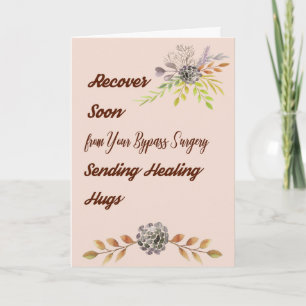 Bypass Operation Get Well Card Tan mit Blume Karte