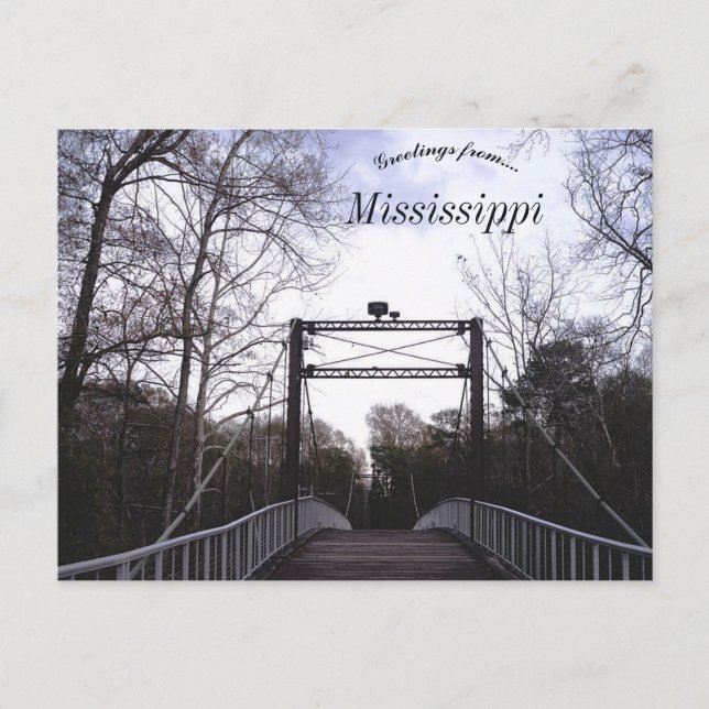 Byram Swinging Bridge in Byram Mississippi Postkarte (Vorderseite)