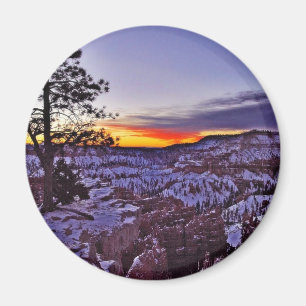 Byrce Schlucht-Sonnenaufgang-Morgen-Winter Magnet