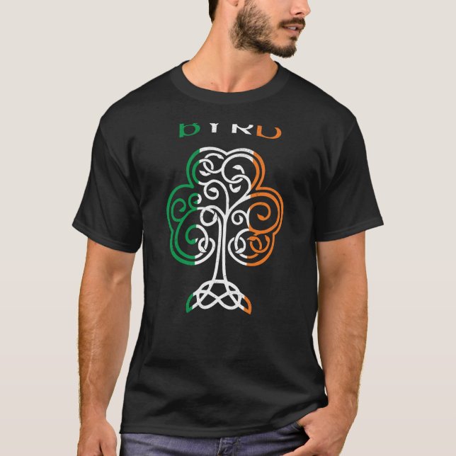 BYRD Irish Name Kleeblatt Ireland Flaggenfamilie T-Shirt (Vorderseite)