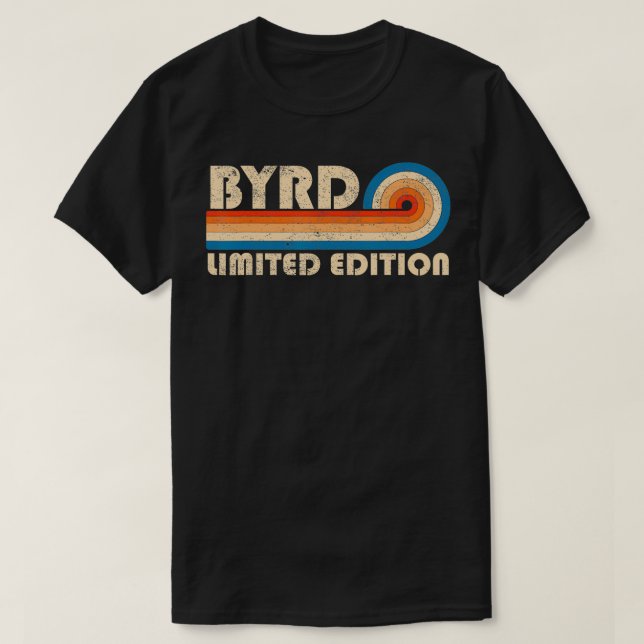 BYRD Nachname Retro Vintag 80er 90s Geburtstagsreu T-Shirt (Design vorne)