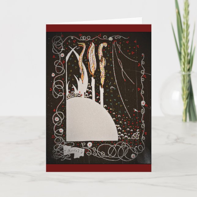 Byrds Wort-Kerzen auf Schwarzem Karte (Vorderseite)