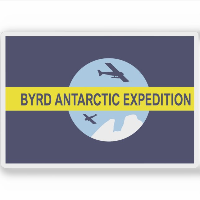 Byrds zweites Antarktis-Expeditionsflagge Aufkleber (Vorderseite)