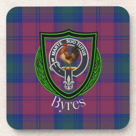 Byres schottischer Clan-Tartan und -Wappen Getränkeuntersetzer
