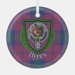 Byres schottischer Clan-Tartan und -Wappen Ornament Aus Glas