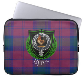 Byres schottisches Clan-Tartan und Wappen Laptopschutzhülle