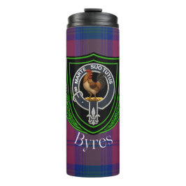 Byres schottisches Clan-Tartan und Wappen Thermosbecher