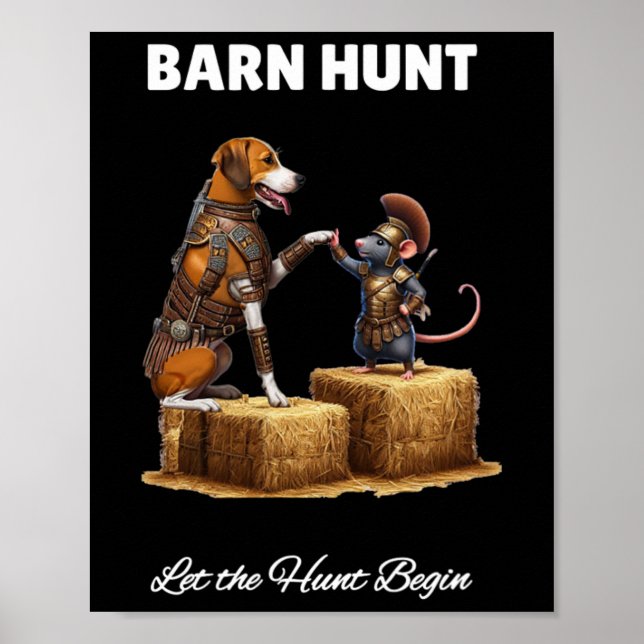 Byrn Hunt Lover - Niedlicher Warriorrat und amerik Poster (Vorne)