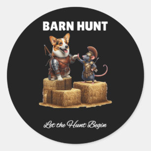 Byrn Hunt Lover - Niedlicher Warriorrat und Corgi  Runder Aufkleber