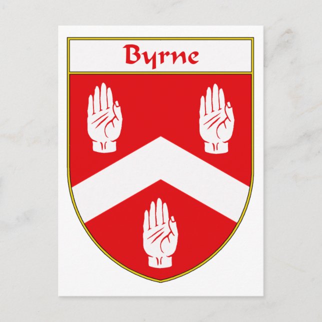 Byrne-Wappen/Familienwappen Postkarte (Vorderseite)