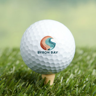 Byron Bay Australia Retro Wave Logo T-Shirt Vintag Golfball