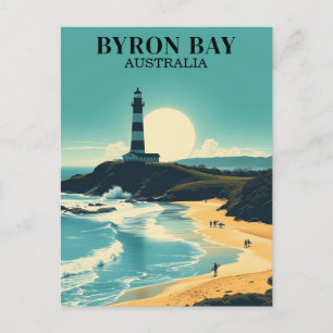 Byron Bay Australia Vintag Beach Lighthouse Postkarte
