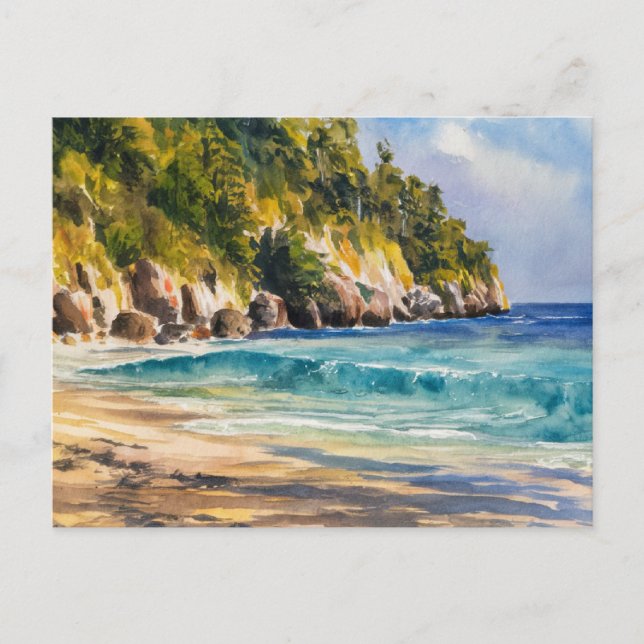 Byron Bay Beach Aquarellbilder Australien Postkarte (Vorderseite)