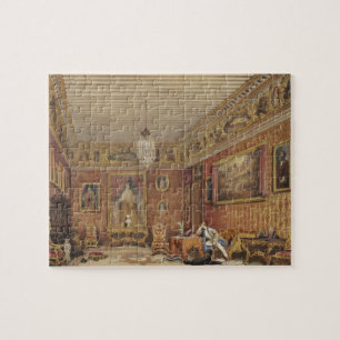 Byrons Raum in Palazzo Mocenigo, Venedig (w/c auf Puzzle