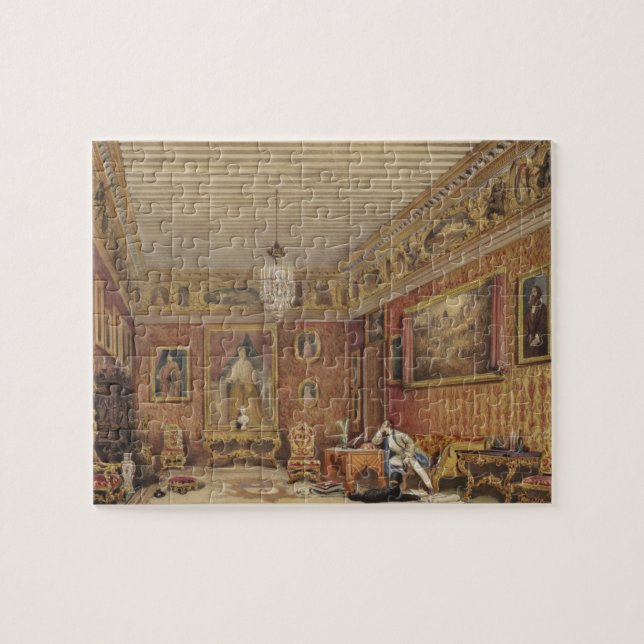 Byrons Raum in Palazzo Mocenigo, Venedig (w/c auf Puzzle (Horizontal)